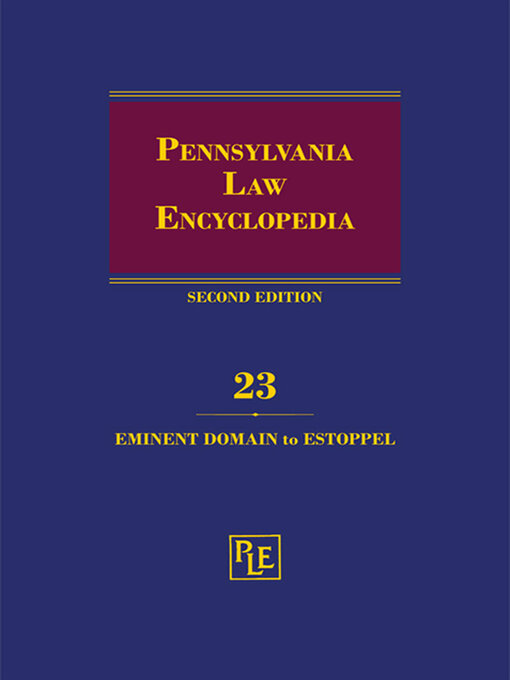 Title details for Pennsylvania Law Encyclopedia by Publisher's Editorial Staff - Wait list